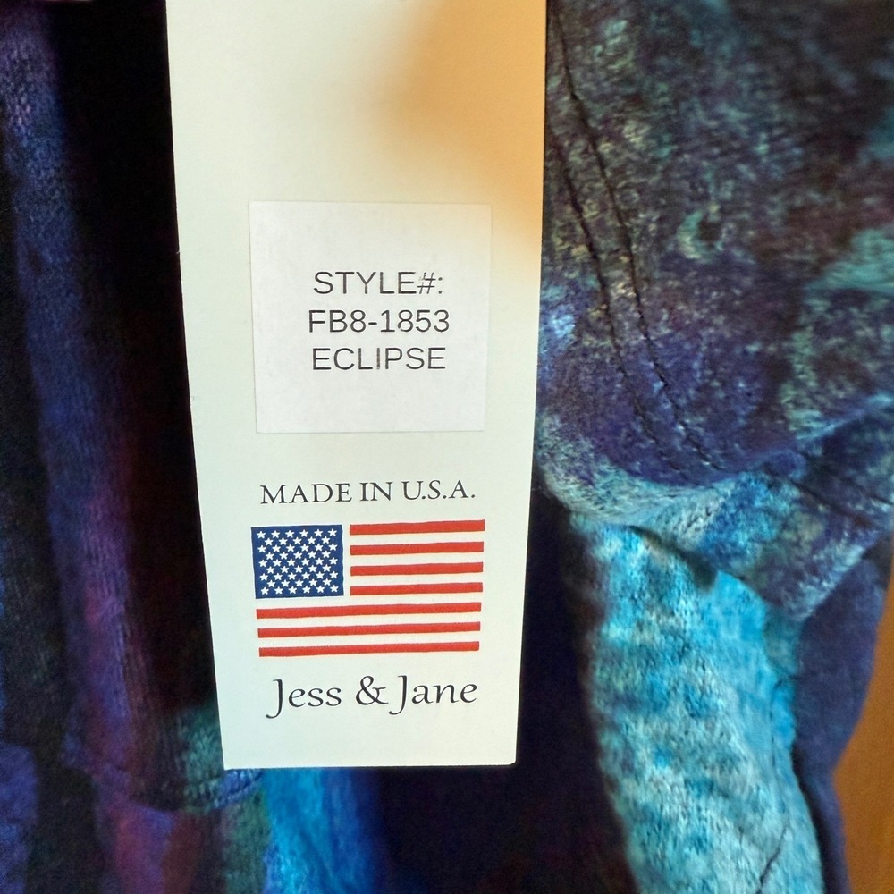 NEW Jess & Jane Eclipse Brushed knit Long Sleeve Top Blue Large USA NWT - Picture 8 of 9